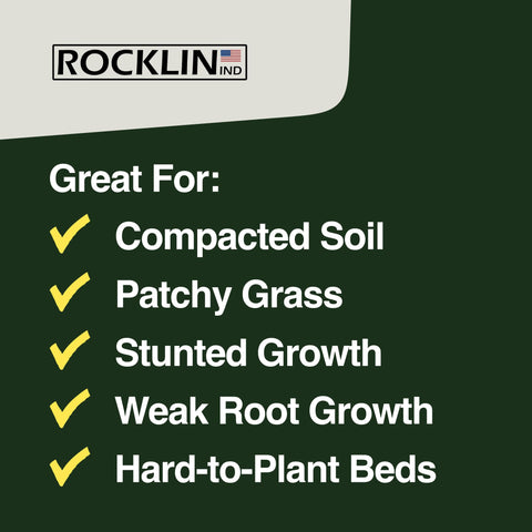 Rocklin Industry 5-in-1 garden tool handles tilling, aerating, weeding, mixing