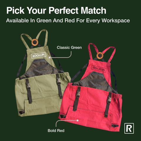 Rocklin Industry Gardening Apron waist strap adjusts up to 60 inches for a secure fit