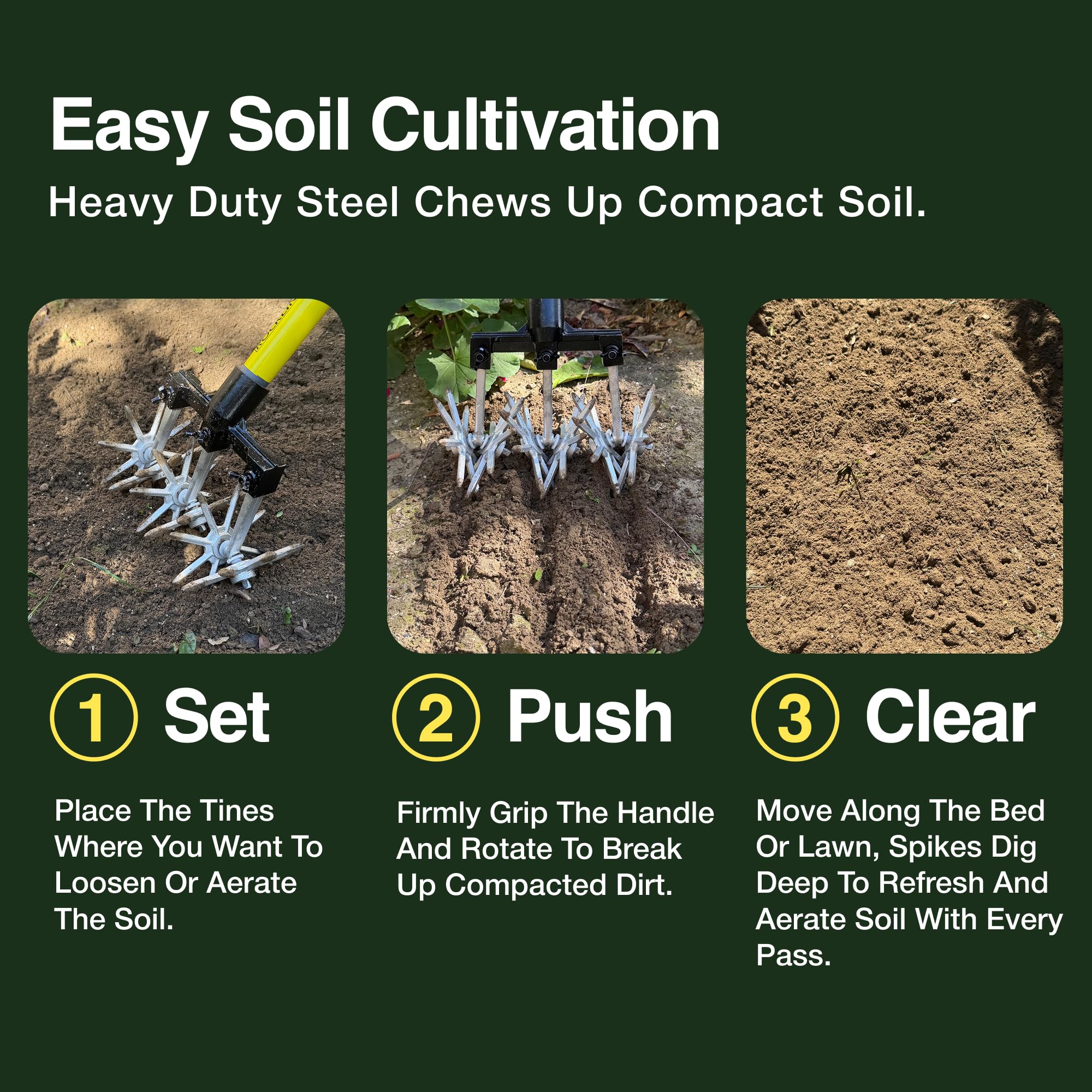 Rocklin Industry heavy-duty cultivator in action breaking hard ground