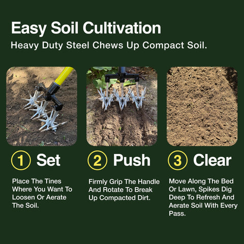 Rocklin Industry heavy-duty cultivator in action breaking hard ground