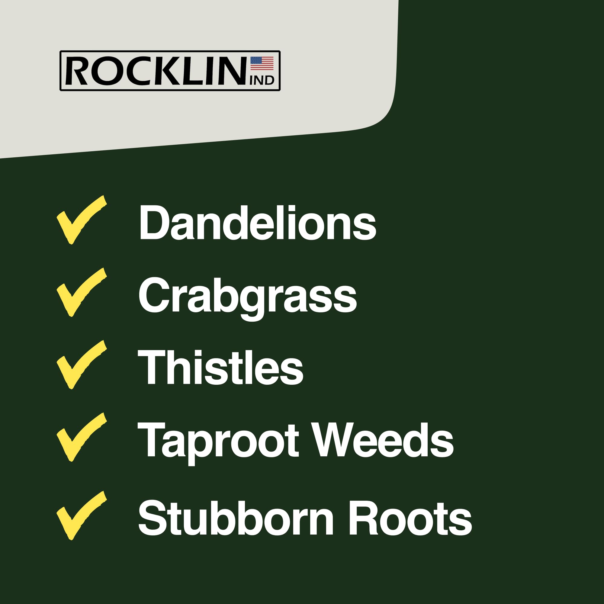 Rocklin foot pedal action drives claws into soil.
