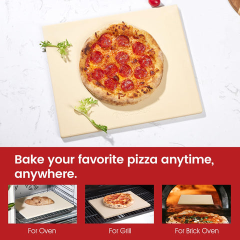 ROCKSHEAT cordierite baking pan heats evenly for consistent baking.