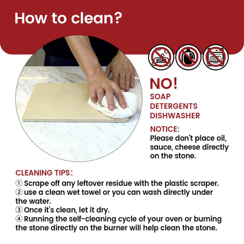 ROCKSHEAT stone is easy to clean after cooking sessions.