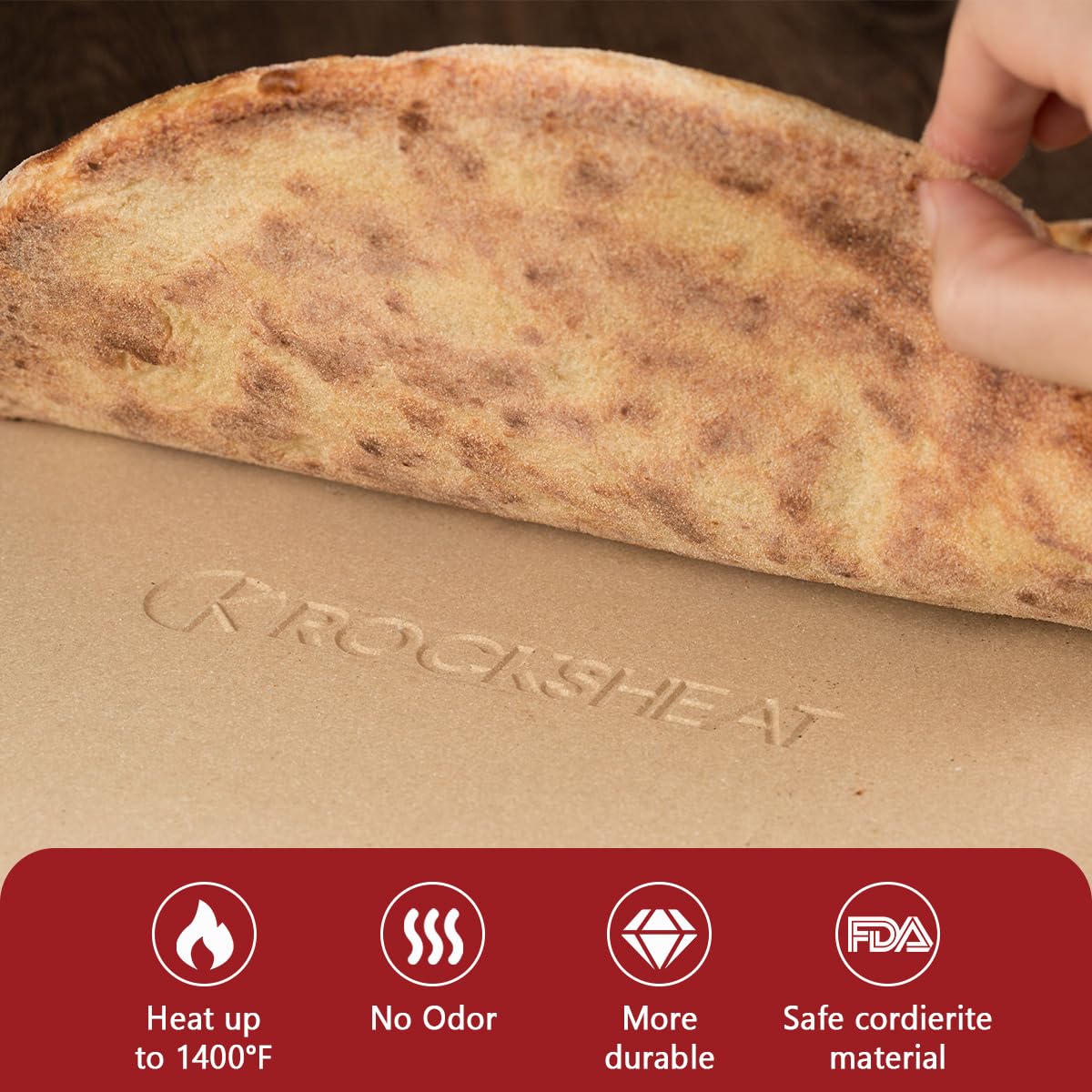 ROCKSHEAT stone showing even heat distribution for consistent cooking results.