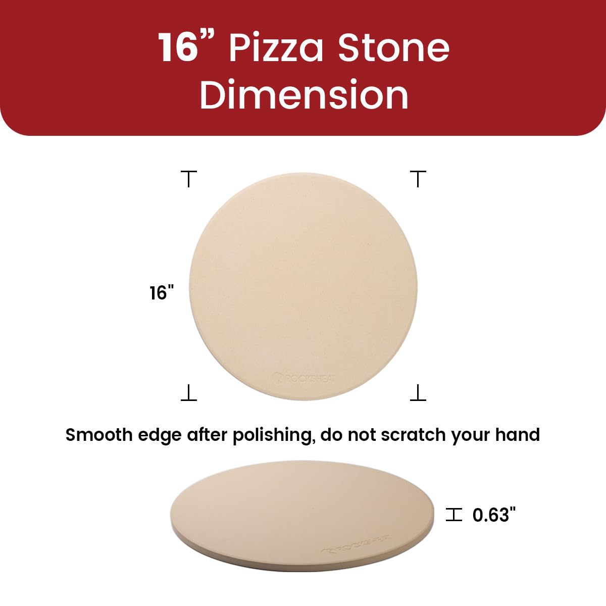 ROCKSHEAT stone supporting pizzas, bread, and cookies for versatile cuisine.