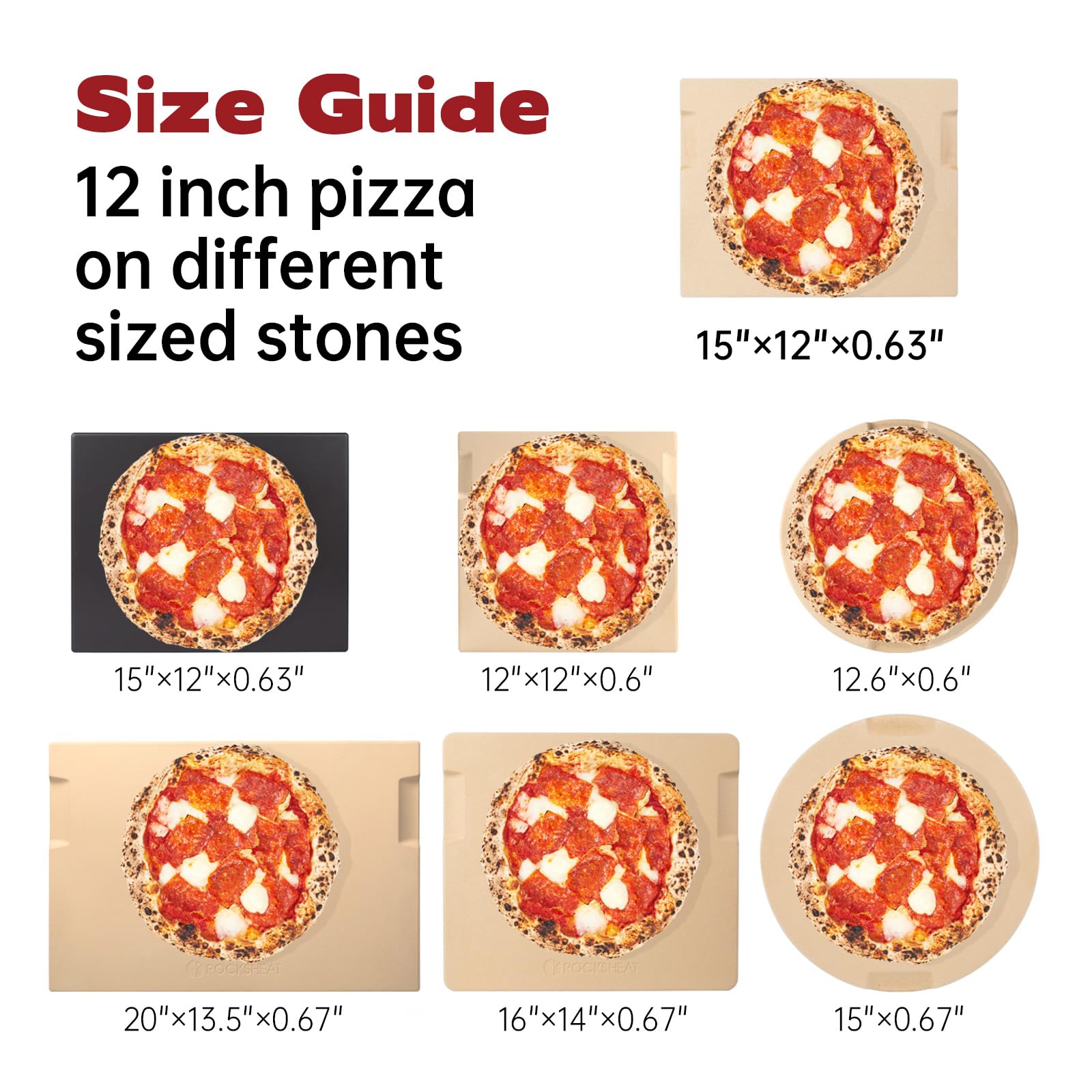 ROCKSHEAT quick-preheat stone reduces preheating time for faster meals.