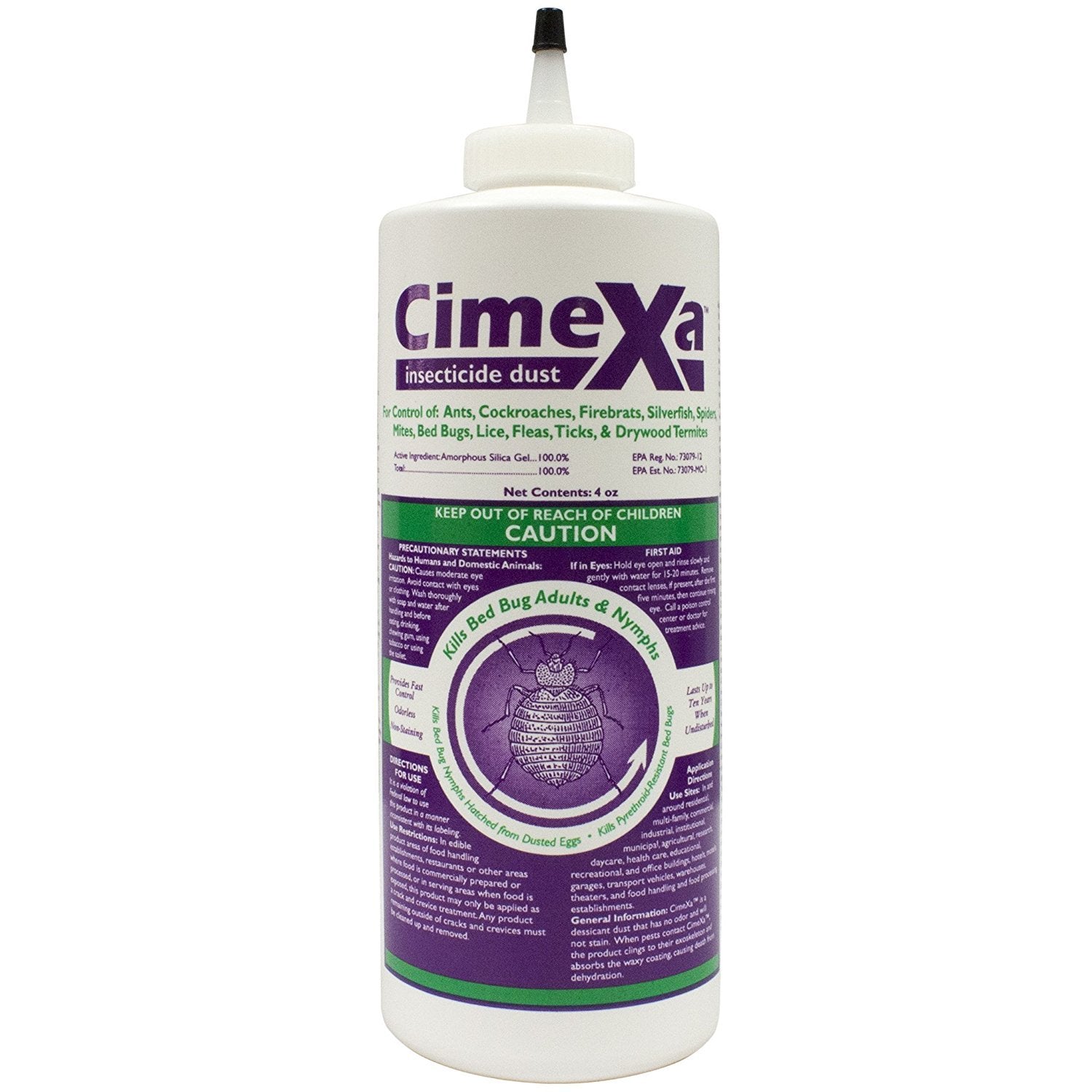 Rockwell Labs Cimexa dust bottle for bed bug control in undisturbed wall voids.