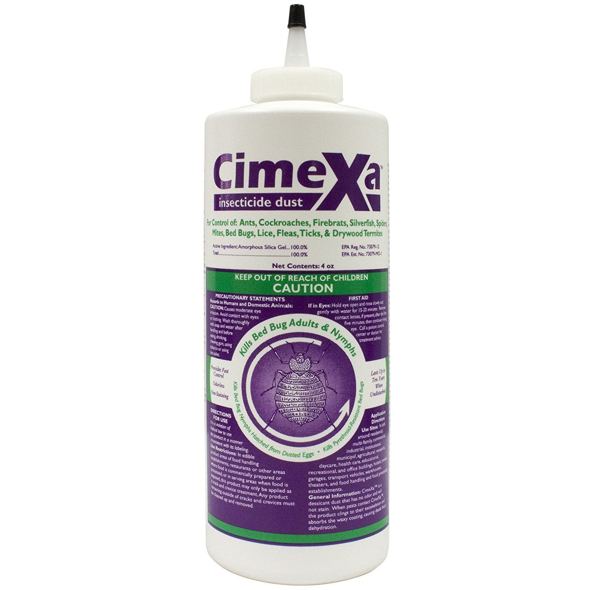 Rockwell Labs Cimexa dust bottle for bed bug control in undisturbed wall voids.