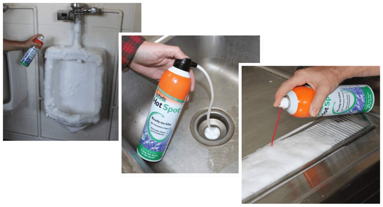 Rockwell Labs extension actuator allows controlled foam delivery near fixtures.