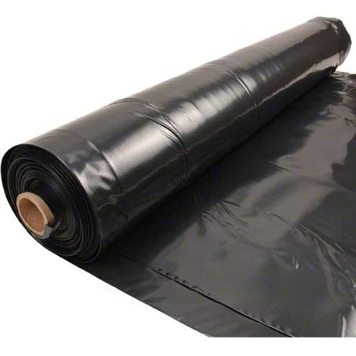 Rocky Mountain Goods 4 mil black plastic sheeting for weed control and DIY landscaping projects.