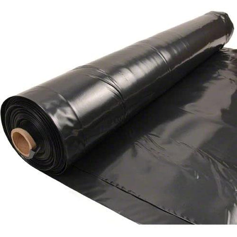 Rocky Mountain Goods 4 mil black plastic sheeting for weed control and DIY landscaping projects.