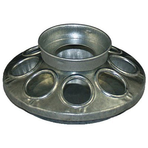 Rocky Mountain Goods Chick Feeder Base Jar Mount enables quick jar attachment for feeding.