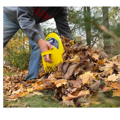 Rocky Mountain Goods yellow leaf grabbers with claw tips for quick debris collection.