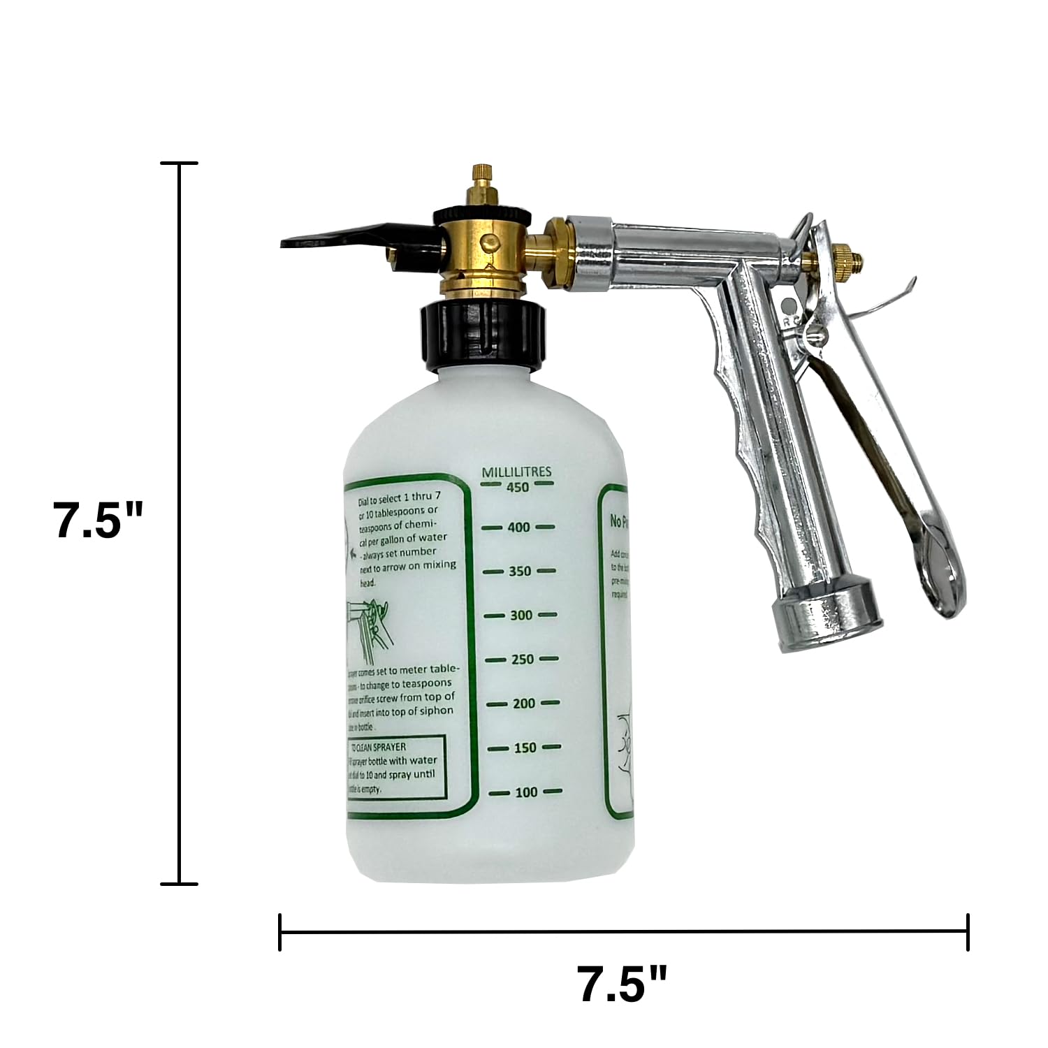 Rocky Mountain Goods hose sprayer dial setting demonstrates precise dilution control.