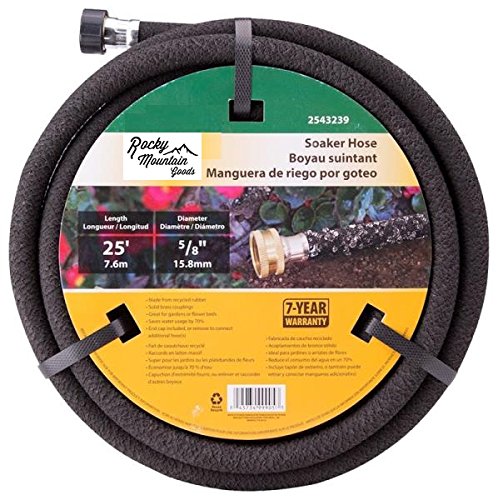 Rocky Mountain Goods soaker hose, heavy-duty rubber for efficient irrigation.