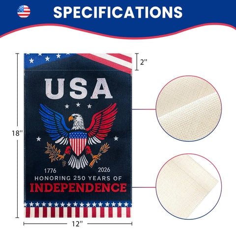 ROCKY PARTY 250 Years flag back view showing double-sided design for outdoors.