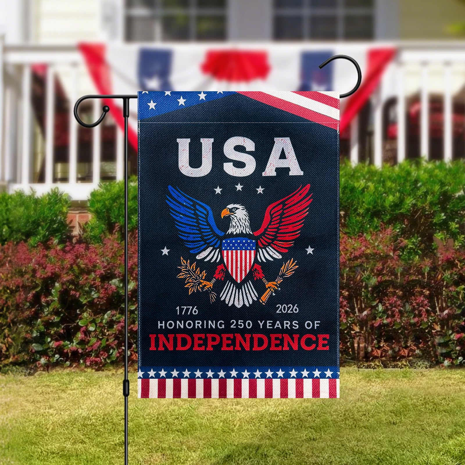 ROCKY PARTY yard banner decor adds patriotic flair to any outdoor space.