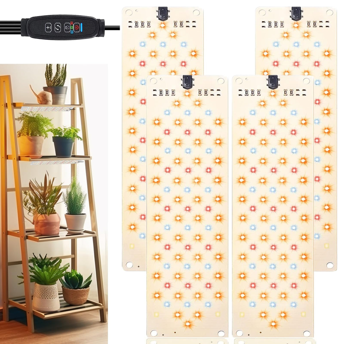 Rocoking Grow Light Panel front view showing slim, full-spectrum LEDs for indoor plant growth