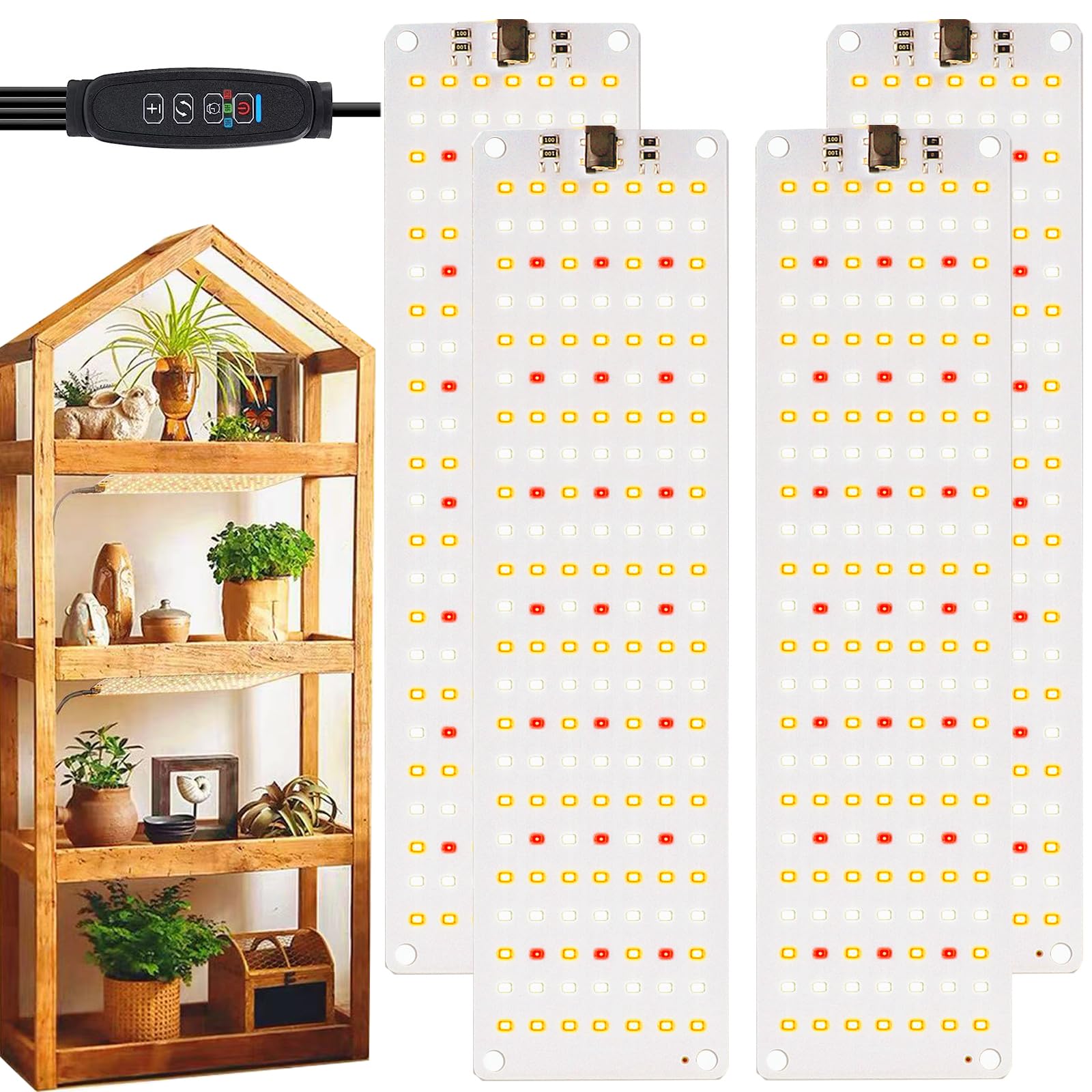 Rocoking LED grow light panel full-spectrum setup for thriving indoor plants