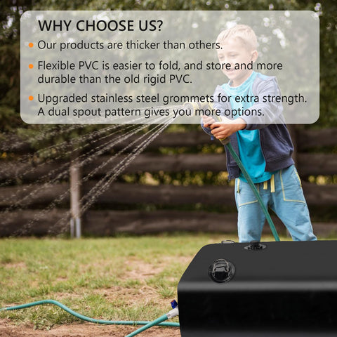 Rodelna water bladder used in garden watering and rainwater collection.
