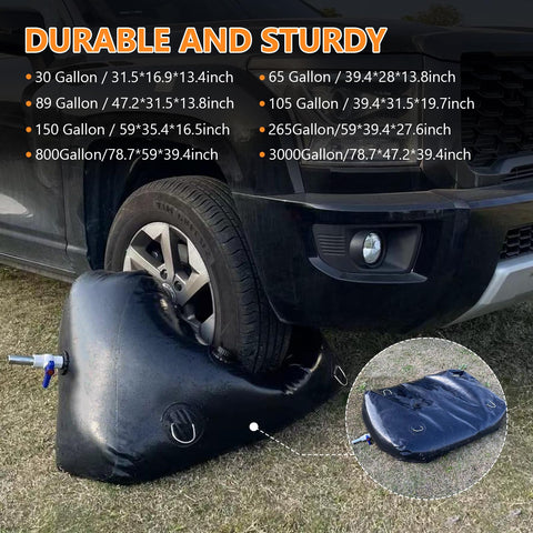 Rodelna water bladder opening for quick filling and setup.