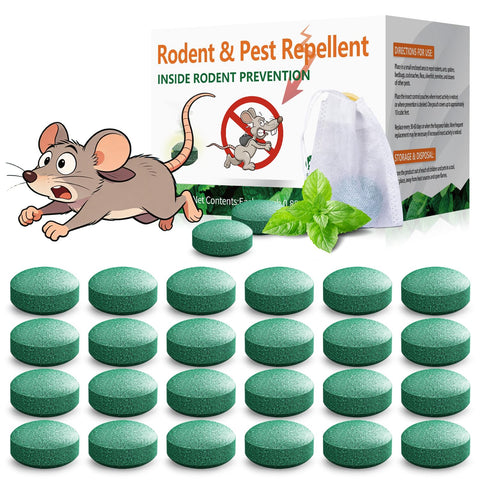 Rodent Mouse Repellent packaging highlights natural peppermint formula for safe home use.
