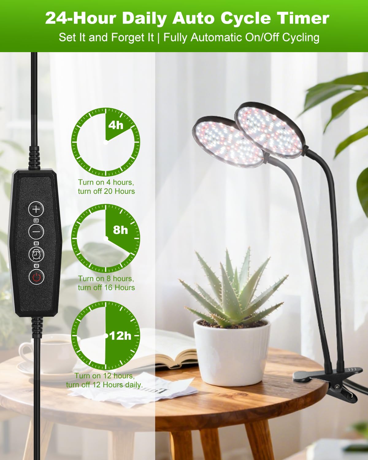 RODINTO 5-dimmable levels tailor brightness for different plant types