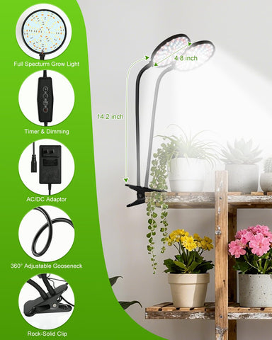 RODINTO grow light with auto on/off timer ensures consistent daily cycles