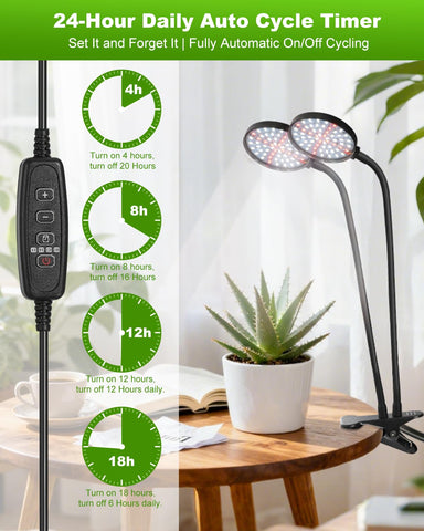 RODINTO Grow Lights 360° gooseneck allow precise positioning.