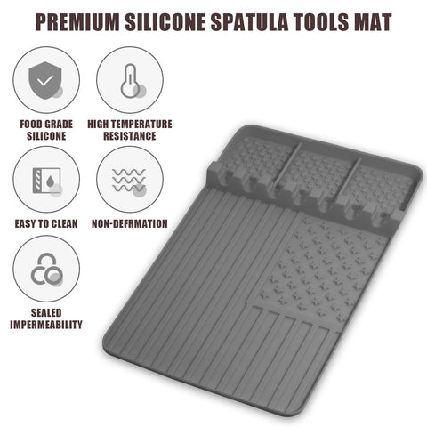 Rodnsurw anti-slip design with raised stripes secures utensils.