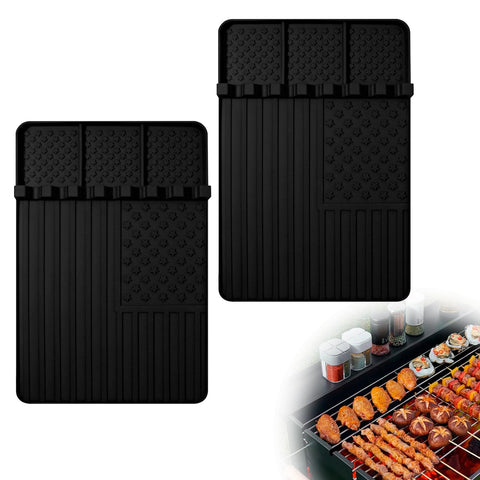 Rodnsurw silicone griddle mat in large size keeps tools organized and within reach.