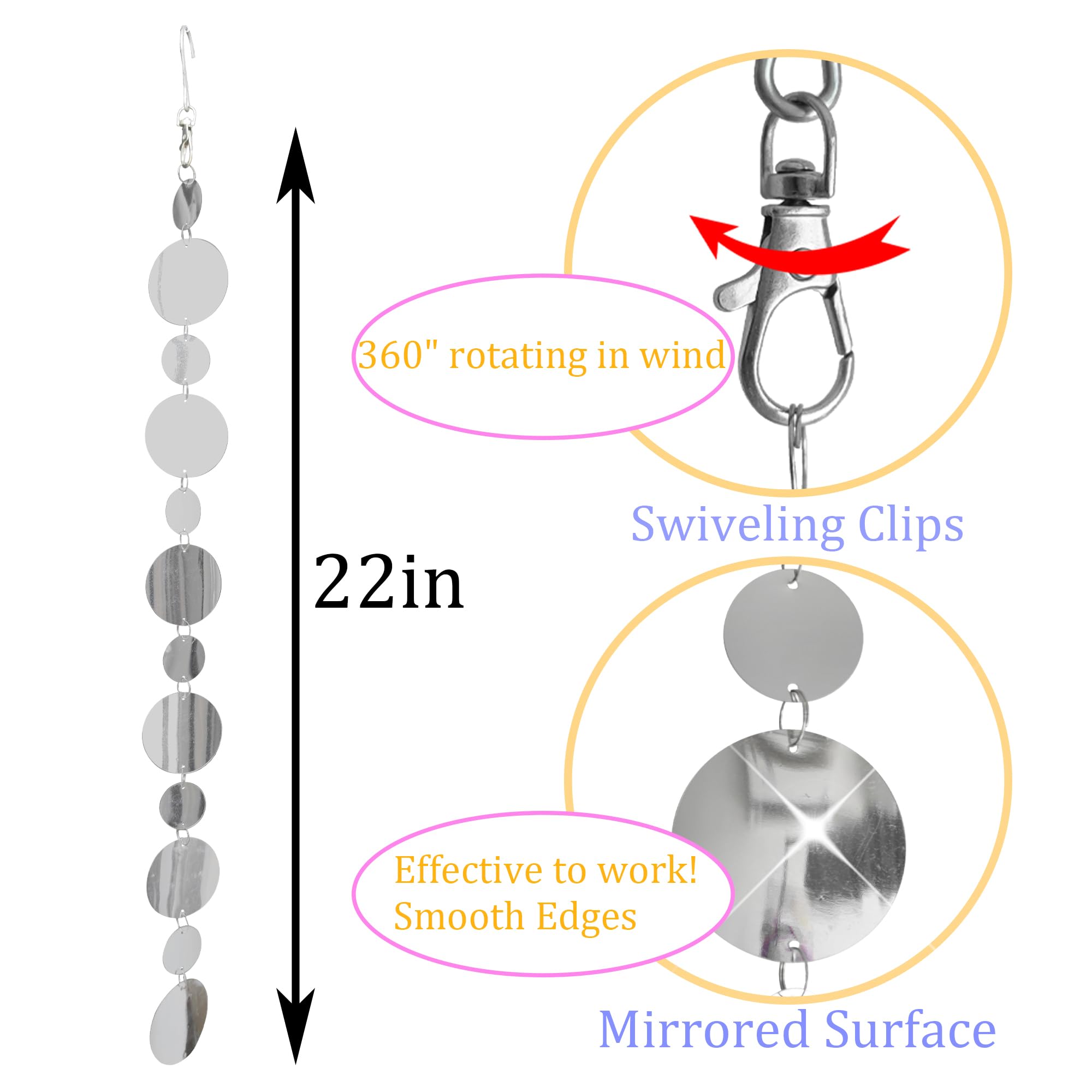 Rodudu discs hanging from tree branch for patio protection.