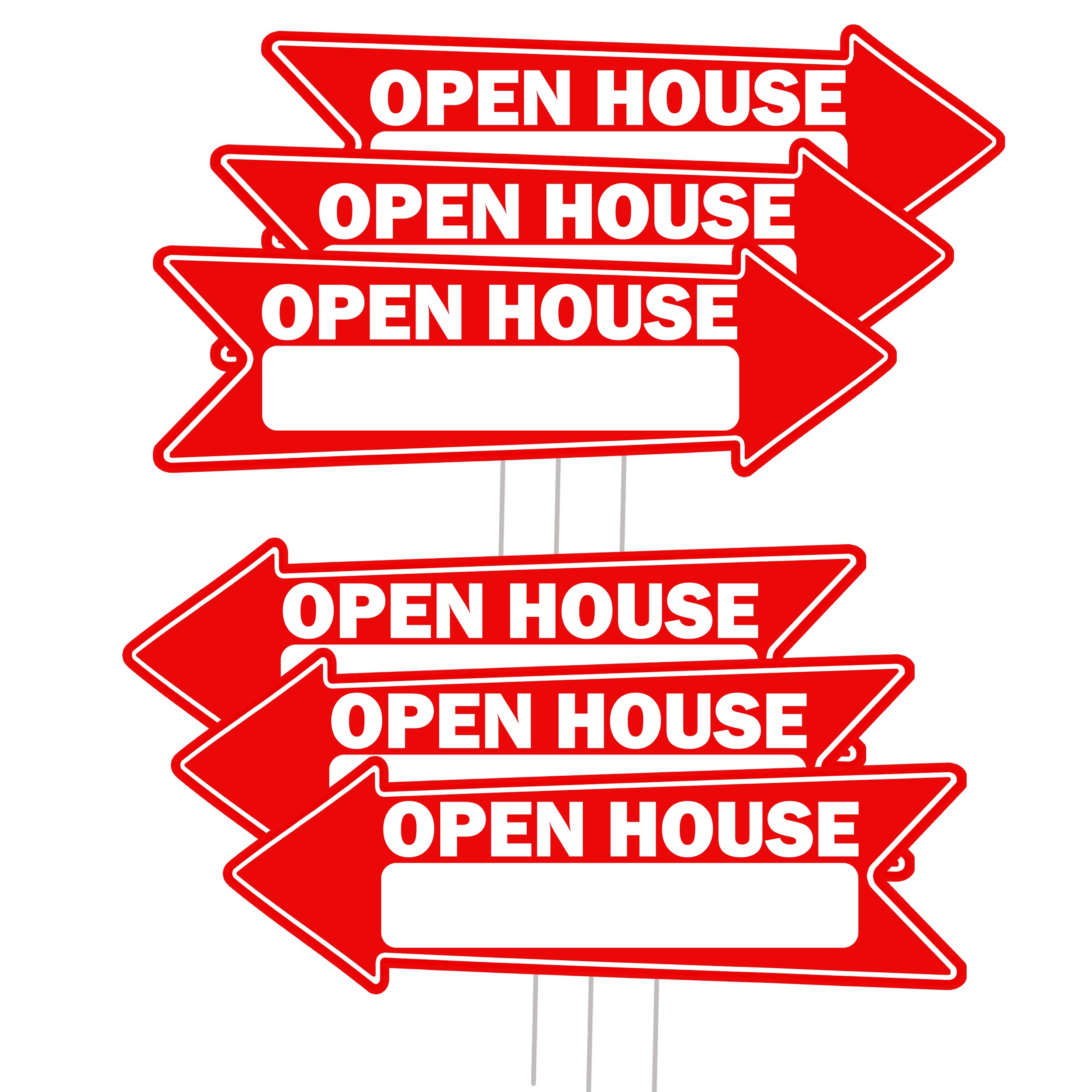Rogue River Tactical open house arrow yard sign front view boosts street visibility.