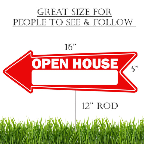 Rogue River Tactical open house arrow yard sign printed on durable corrugated plastic.