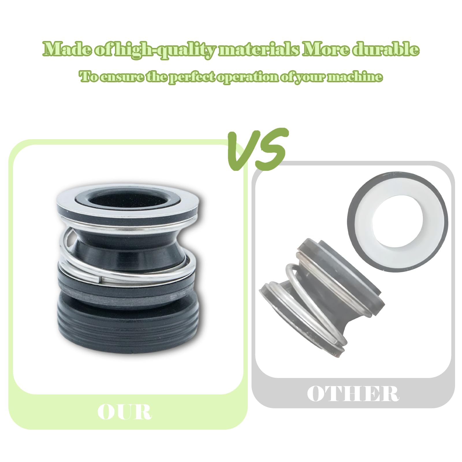 Rogugeroty two shaft seals pack simplifies servicing and parts replacement.