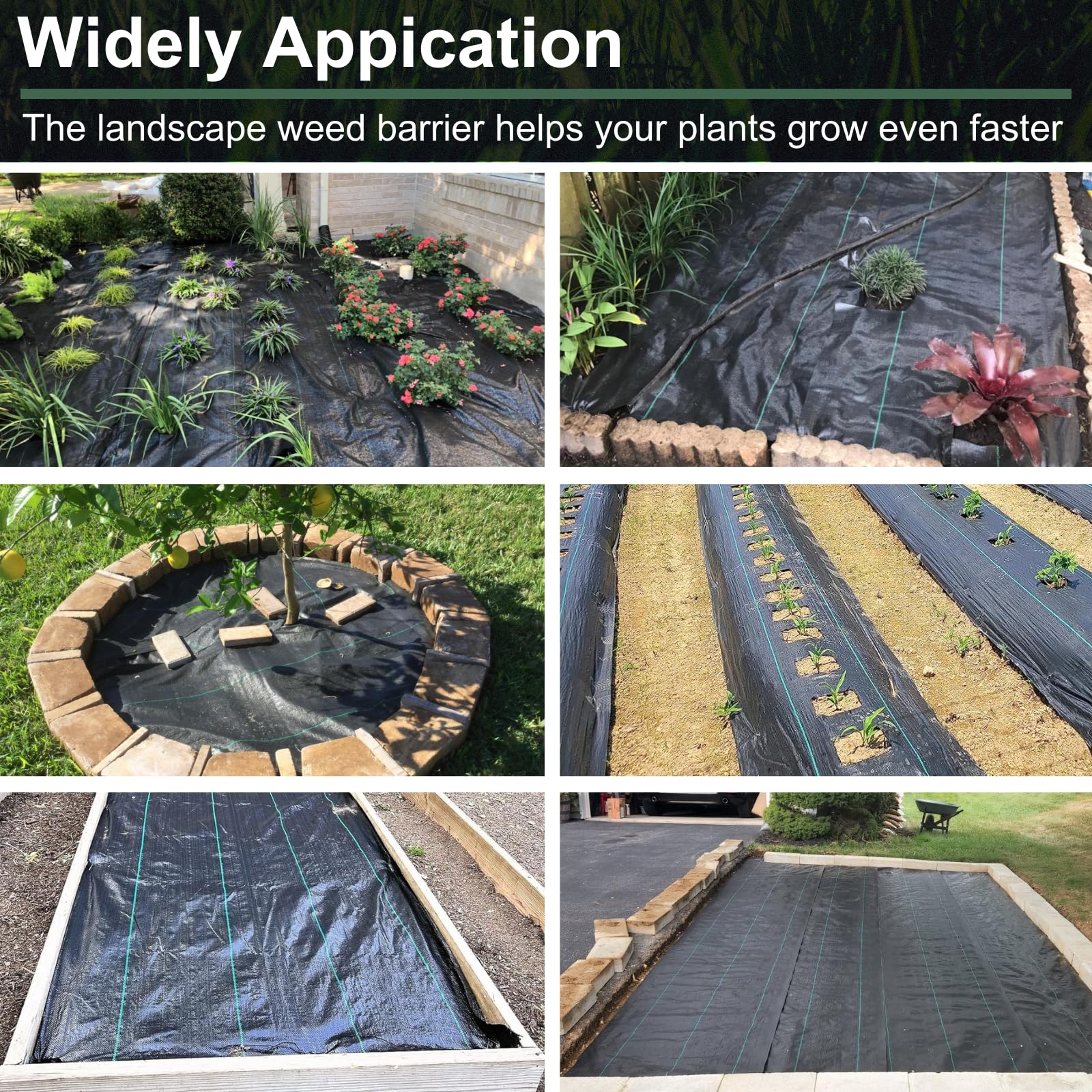 Rohuis wide applications for garden beds and driveways with weed protection.