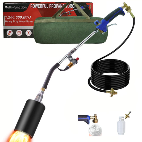 ROIKETU weed torch burner assembly showing robust build and heat capability