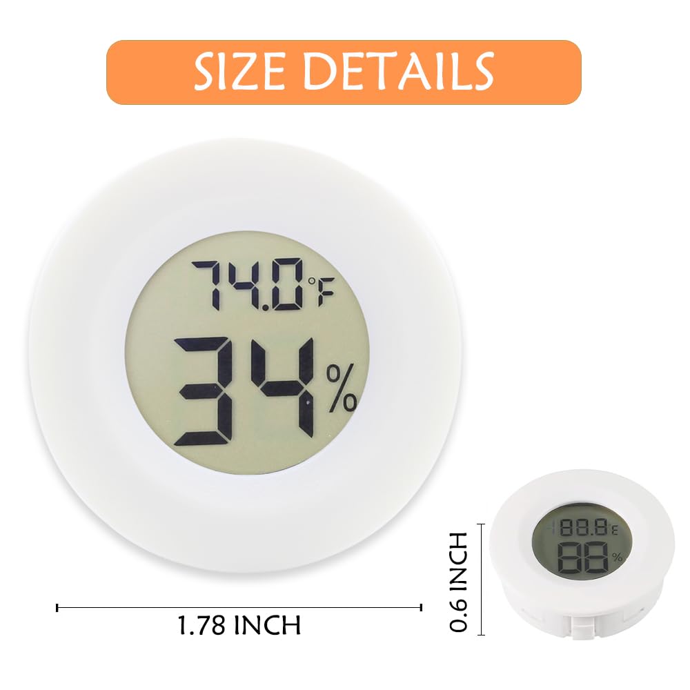 Rojuna round hygrometer ideal for greenhouse or reptile enclosures.
