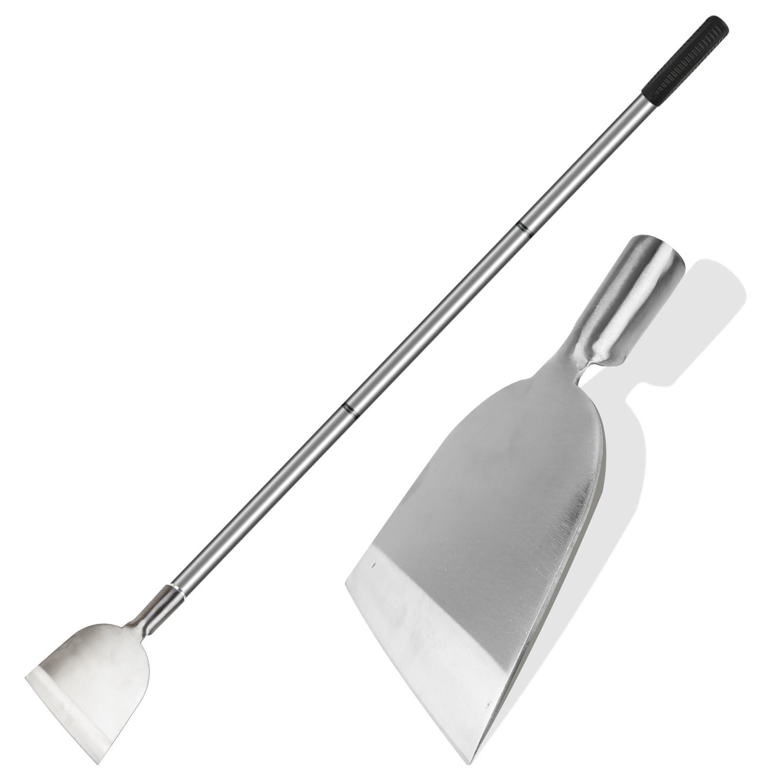 ROLKAR floor scraper with long-handle flat head for extended-reach cleaning.