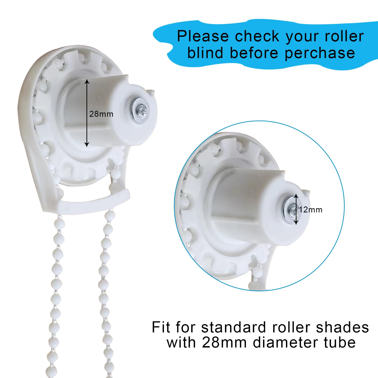 Transparent handle for smooth operation and clean look on blinds.
