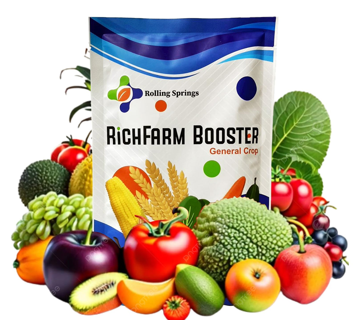 Rolling Springs RichFarm Booster bottle cap demonstrates easy, even dosing for field-ready mixtures.