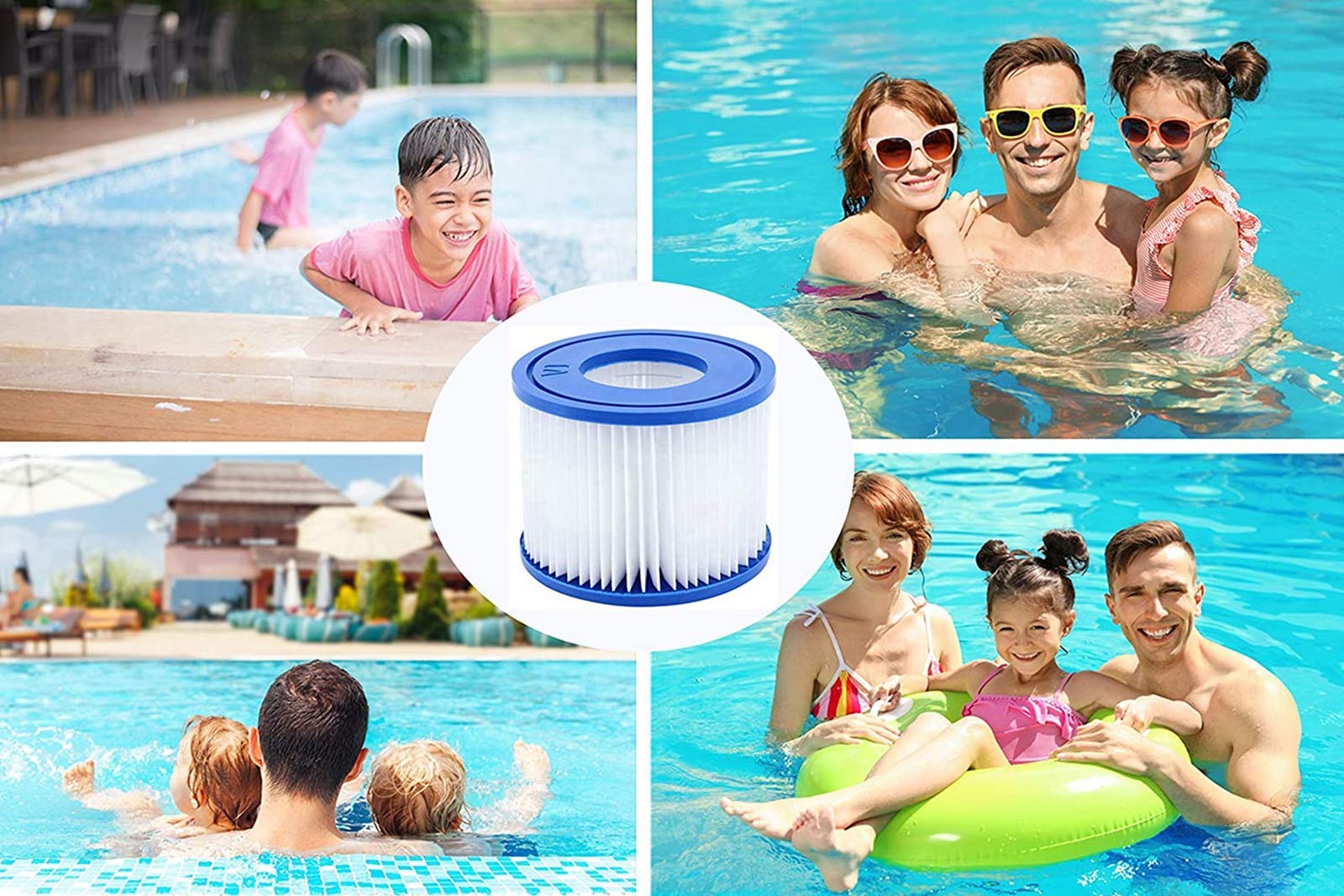 Roltoy compact VI cartridge dimensions 4.2x4.2x3.1 inches for hot tub fit.
