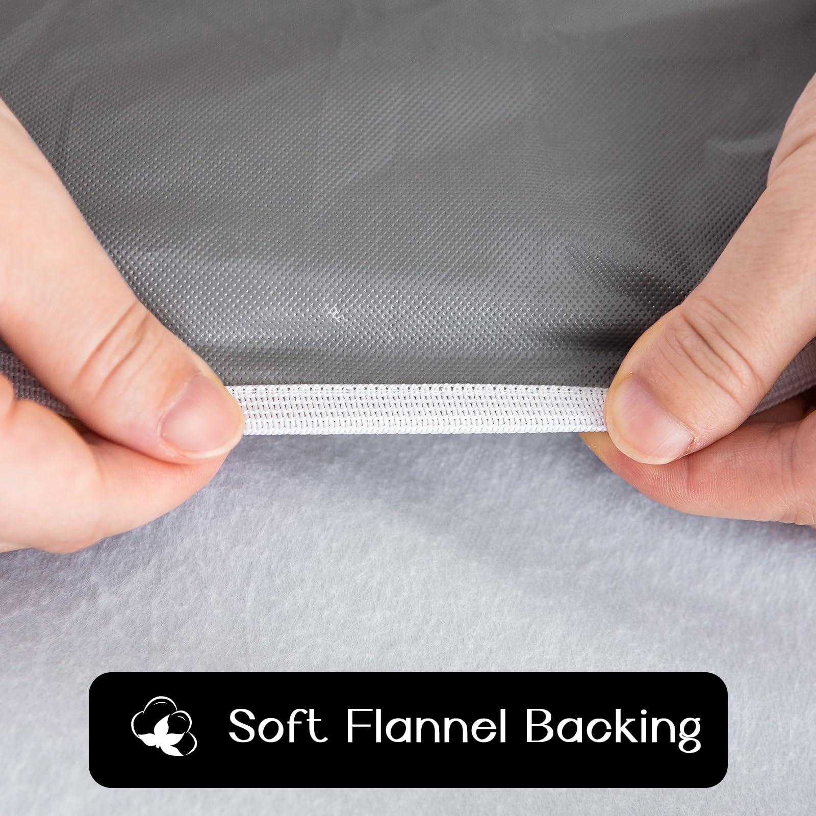 Wipeable vinyl surface for quick cleanup after meals