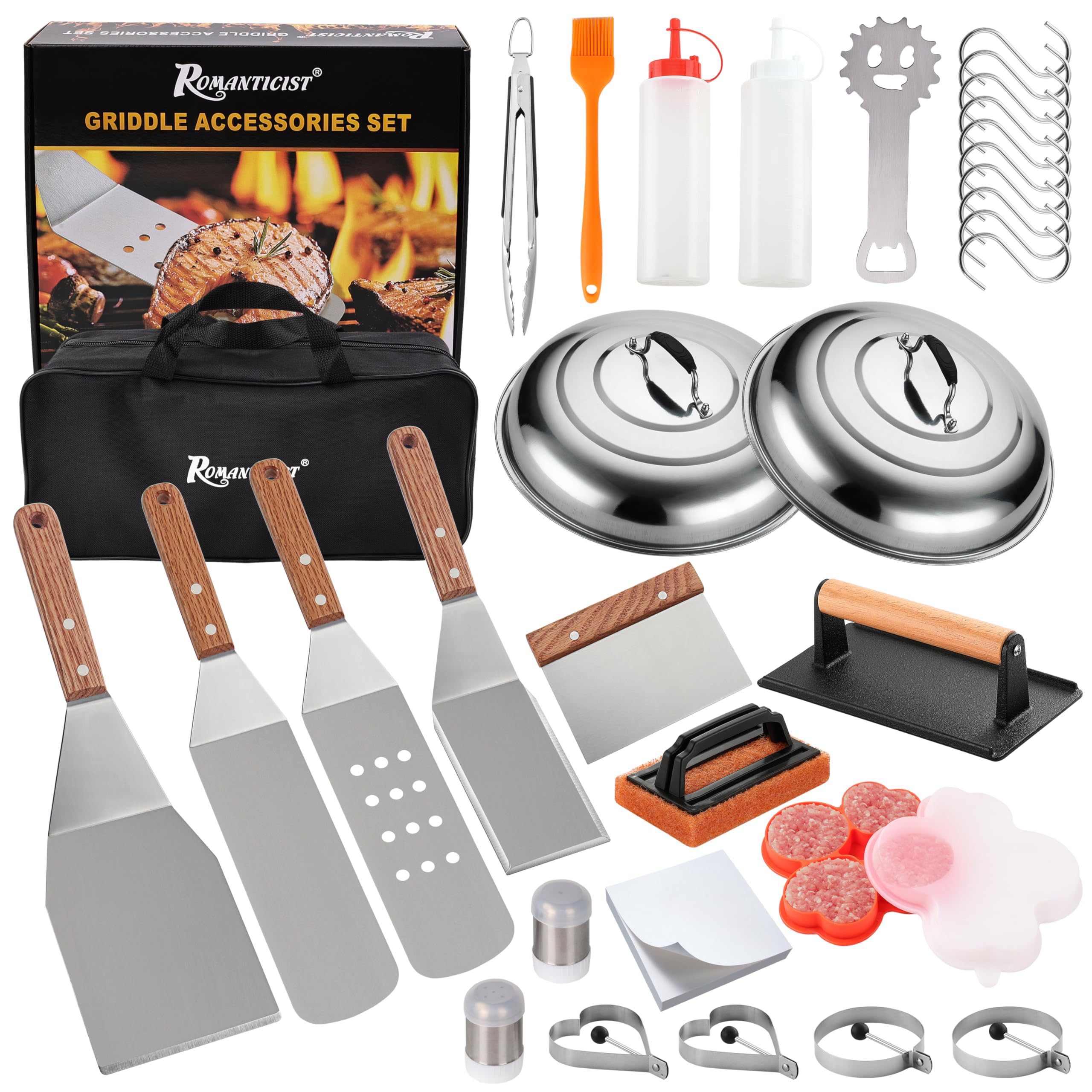 ROMANTICIST 132pc griddle accessories kit for professional flat-top grilling