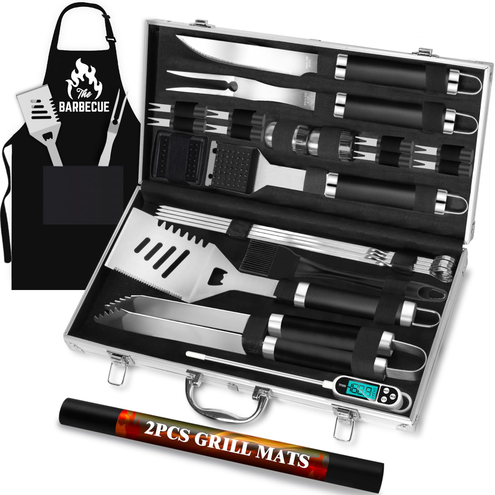 ROMANTICIST 26pcs grilling gifts case: organized storage for easy outdoor cooking