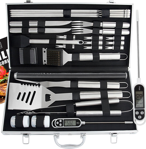 ROMANTICIST 28pcs BBQ set in case for organized outdoor grilling
