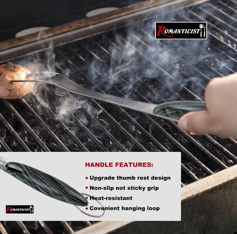 ROMANTICIST 4pc grill basting brush demonstrates heat resistance for even sauce application