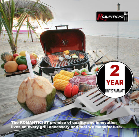 ROMANTICIST deluxe grill gift set highlighting premium quality for backyard cooks