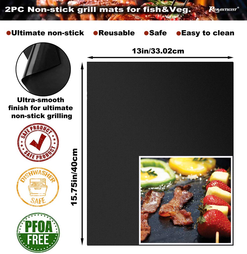 ROMANTICIST grill mats — nonstick surfaces for easy cooking on any grill.
