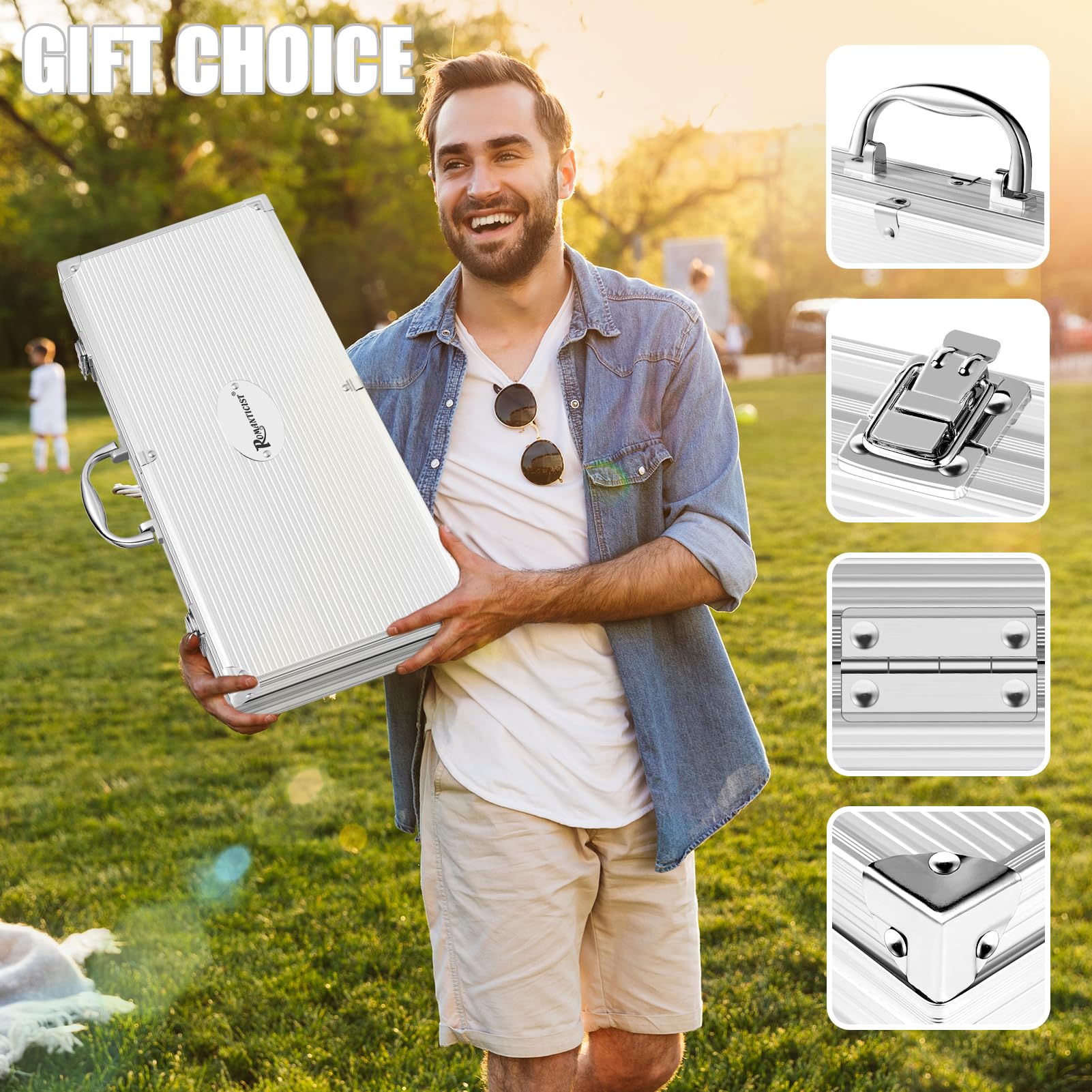 ROMANTICIST portable case keeps tools ready for parks, camps, and backyard cooking.
